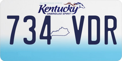 KY license plate 734VDR