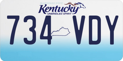 KY license plate 734VDY