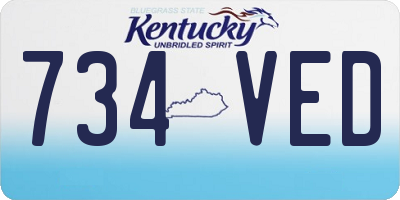 KY license plate 734VED