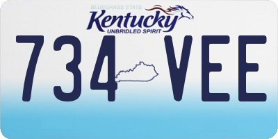 KY license plate 734VEE