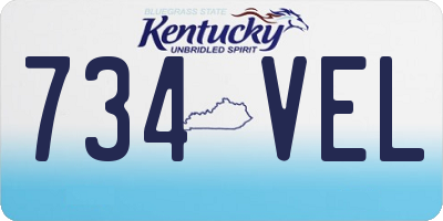 KY license plate 734VEL