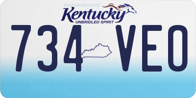 KY license plate 734VEO