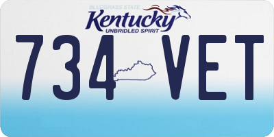 KY license plate 734VET
