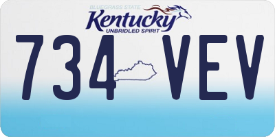 KY license plate 734VEV