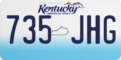 KY license plate 735JHG
