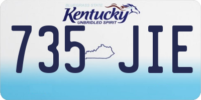 KY license plate 735JIE