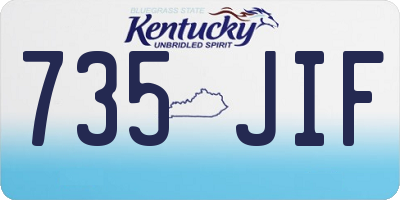 KY license plate 735JIF