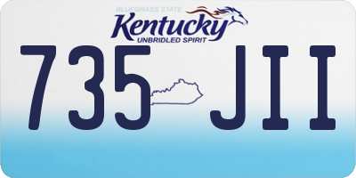 KY license plate 735JII