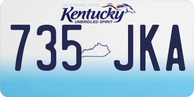 KY license plate 735JKA