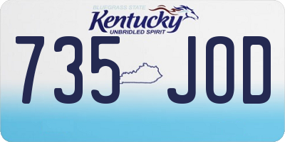 KY license plate 735JOD