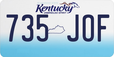 KY license plate 735JOF