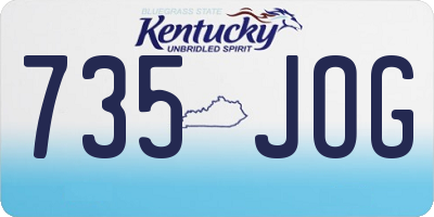 KY license plate 735JOG