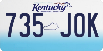 KY license plate 735JOK