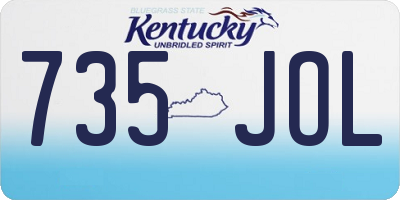 KY license plate 735JOL