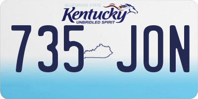 KY license plate 735JON