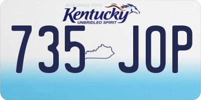 KY license plate 735JOP