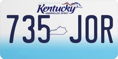 KY license plate 735JOR
