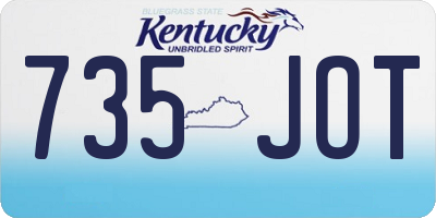 KY license plate 735JOT