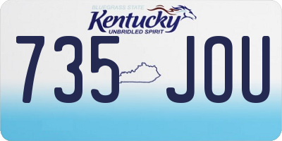 KY license plate 735JOU