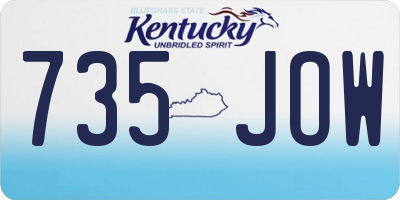 KY license plate 735JOW