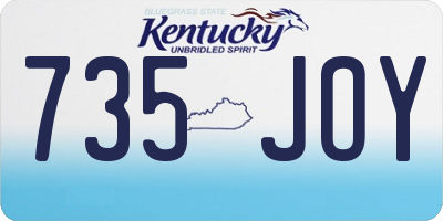 KY license plate 735JOY
