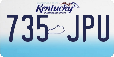 KY license plate 735JPU