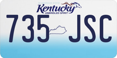 KY license plate 735JSC