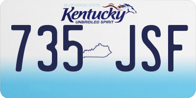 KY license plate 735JSF
