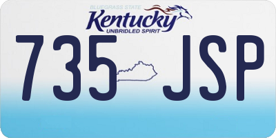 KY license plate 735JSP