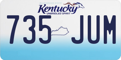 KY license plate 735JUM