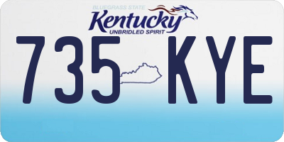 KY license plate 735KYE