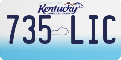 KY license plate 735LIC