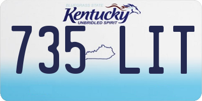 KY license plate 735LIT