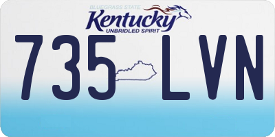 KY license plate 735LVN