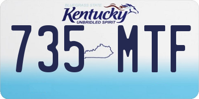 KY license plate 735MTF