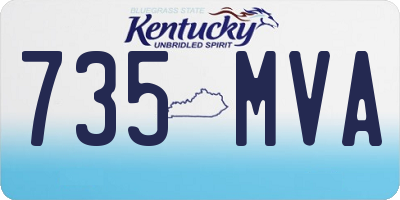 KY license plate 735MVA