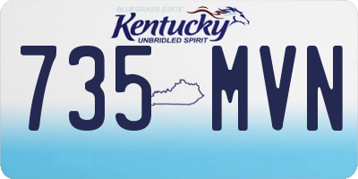 KY license plate 735MVN