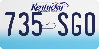 KY license plate 735SGO