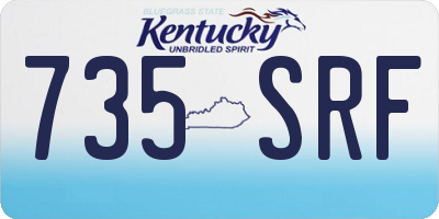 KY license plate 735SRF
