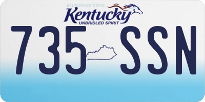 KY license plate 735SSN
