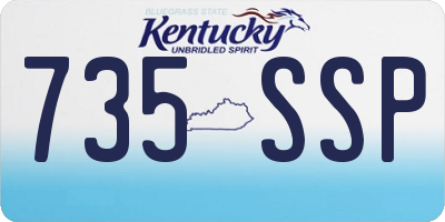 KY license plate 735SSP