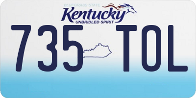 KY license plate 735TOL