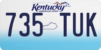 KY license plate 735TUK