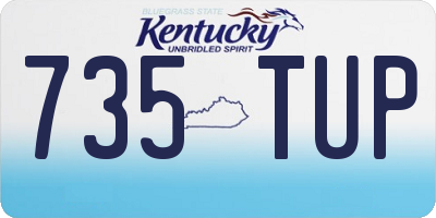 KY license plate 735TUP