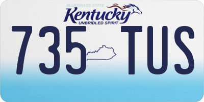 KY license plate 735TUS