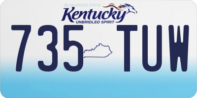 KY license plate 735TUW