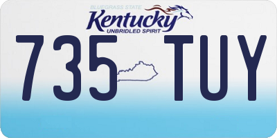 KY license plate 735TUY