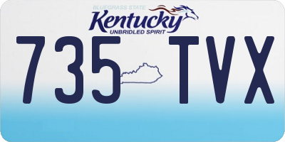 KY license plate 735TVX