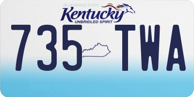 KY license plate 735TWA