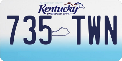 KY license plate 735TWN